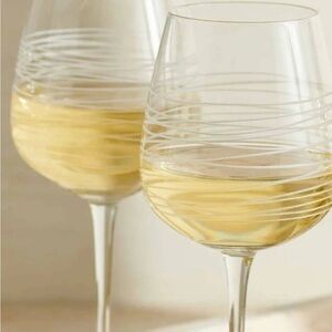 Hand Blown Swirled Wine Glasses NIB